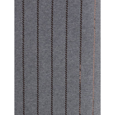 Brunello Cucinelli Gray Polyester Midi Skirt