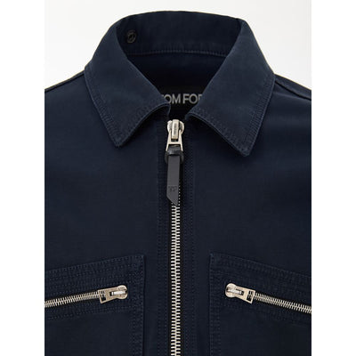 Tom Ford Blue Cotton Shell Jacket