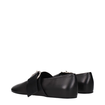 Jil Sander Black Leather Ballet Flats