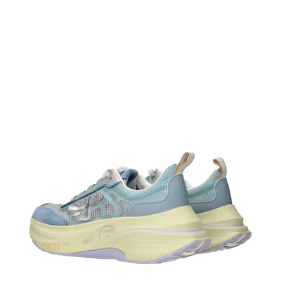Premiata Light Blue Fabric Sneakers