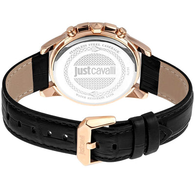 Just Cavalli Black Leather Bracelet Watch