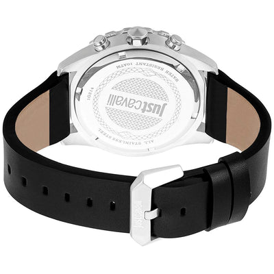 Just Cavalli Black Leather Dress Watch