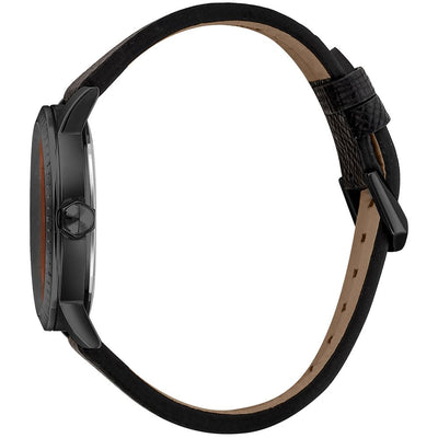 Just Cavalli Black Leather Dress Watch