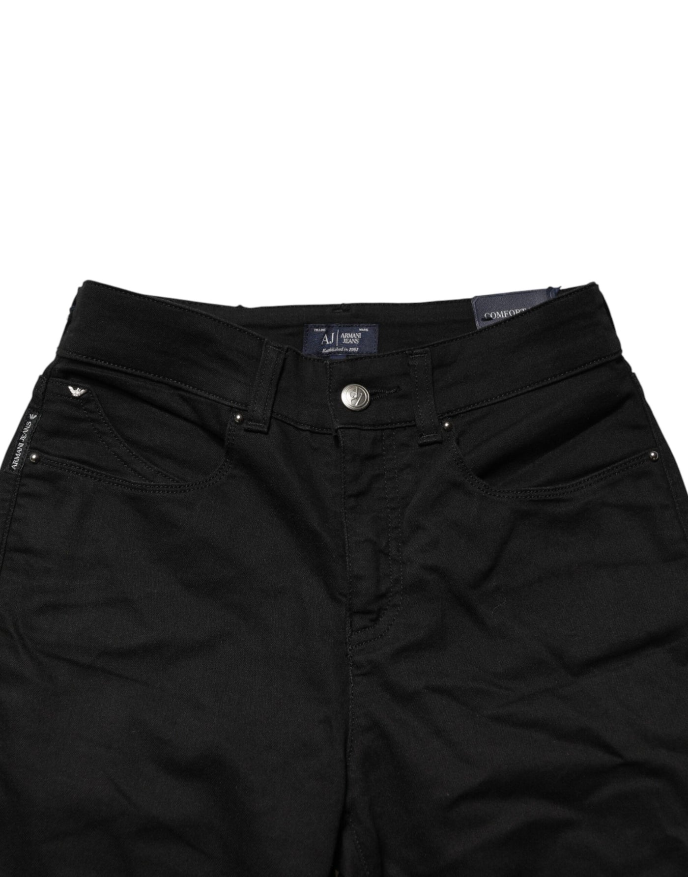 Armani Jeans Black Mid Waist Cotton Stretch Skinny Denim Jeans