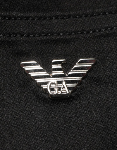 Armani Jeans Black Mid Waist Cotton Stretch Skinny Denim Jeans