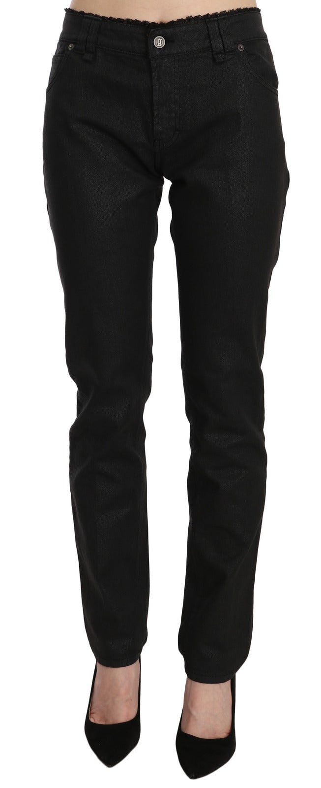 John Galliano Black Mid Waist Skinny Cotton Casual Denim Jeans - BrandFit 88