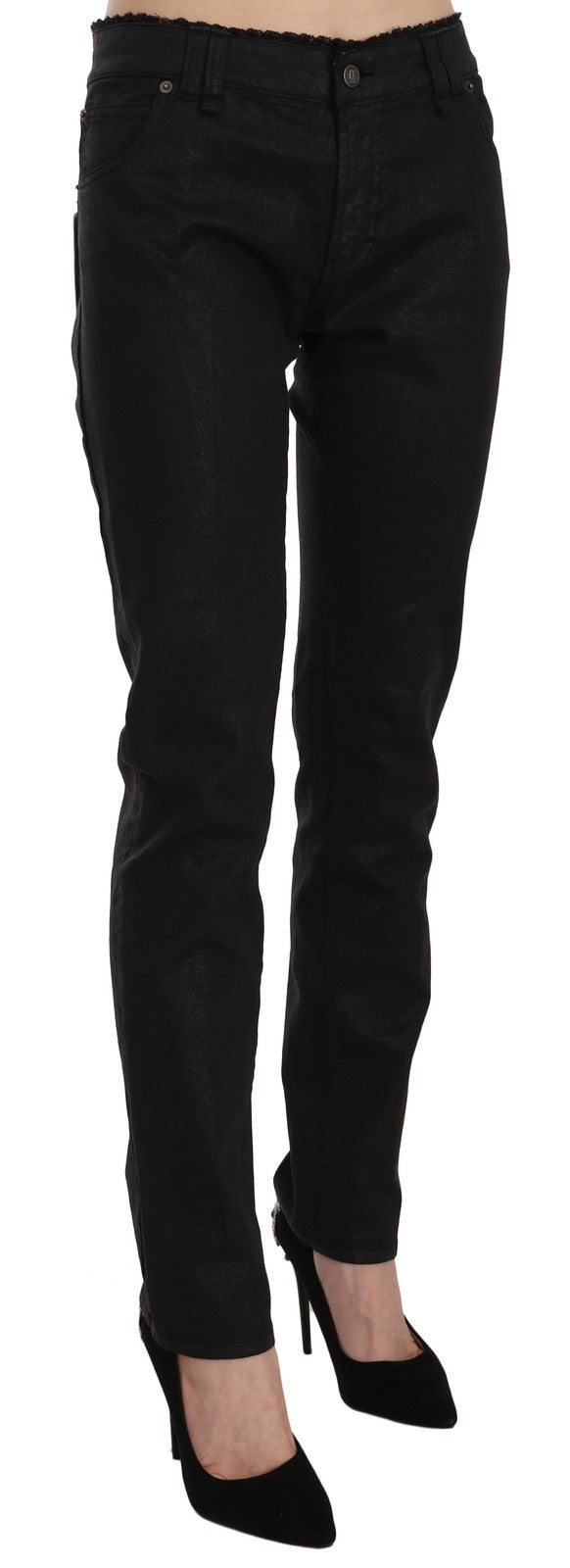 John Galliano Black Mid Waist Skinny Cotton Casual Denim Jeans - BrandFit 88