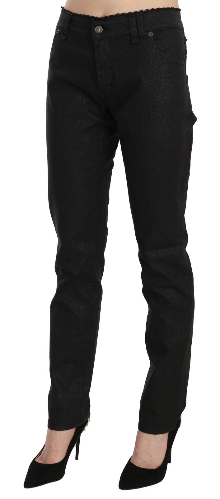 John Galliano Black Mid Waist Skinny Cotton Casual Denim Jeans - BrandFit 88