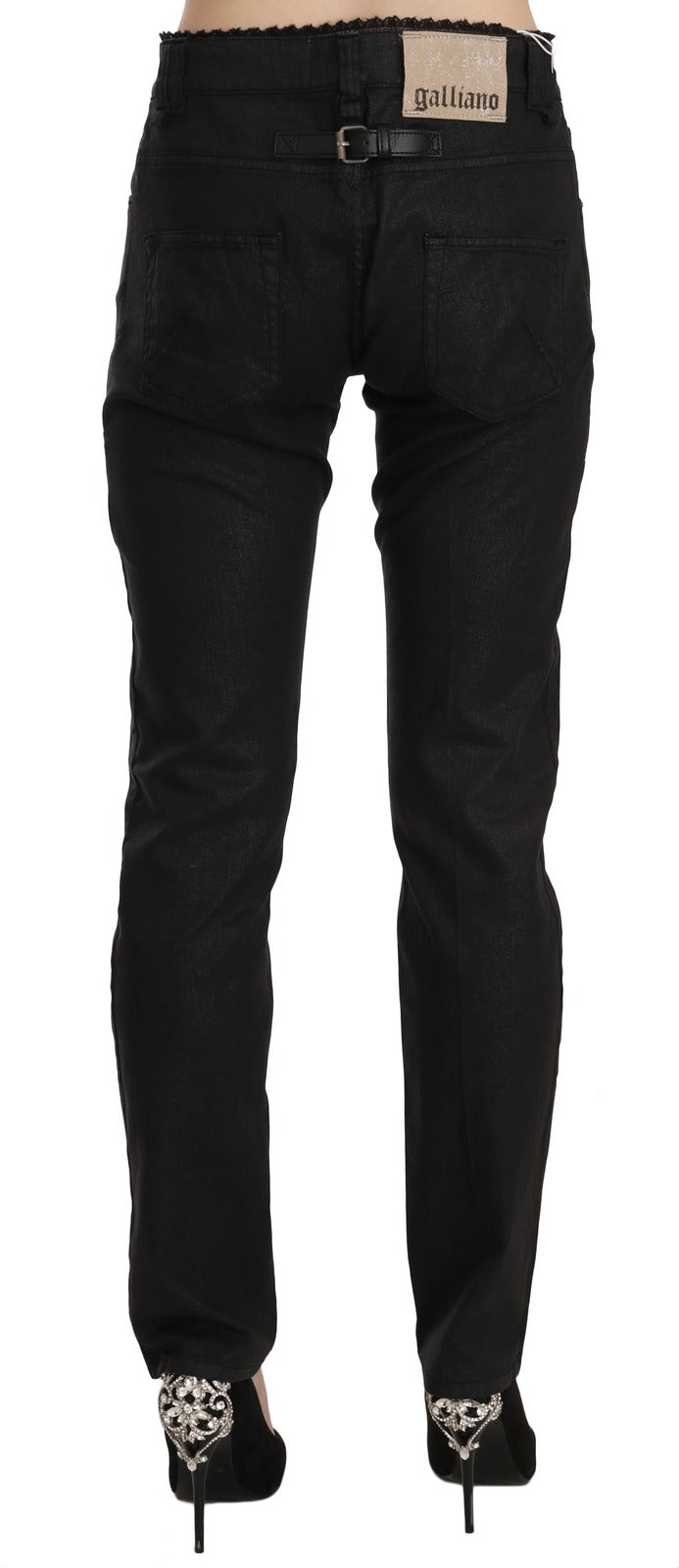 John Galliano Black Mid Waist Skinny Cotton Casual Denim Jeans - BrandFit 88