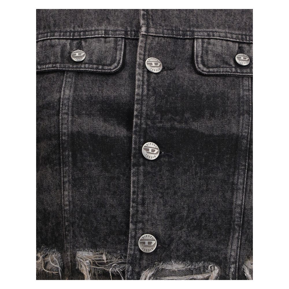 Diesel Gray Cotton Denim Jacket