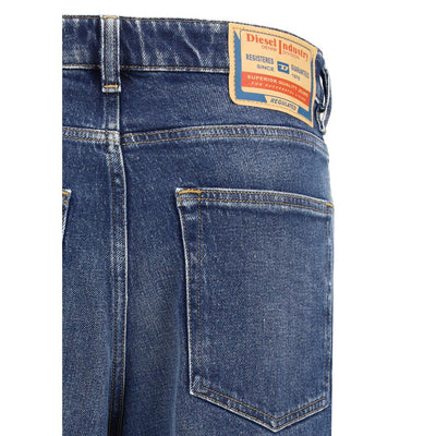 Diesel Blue Cotton Straight-Leg Jeans