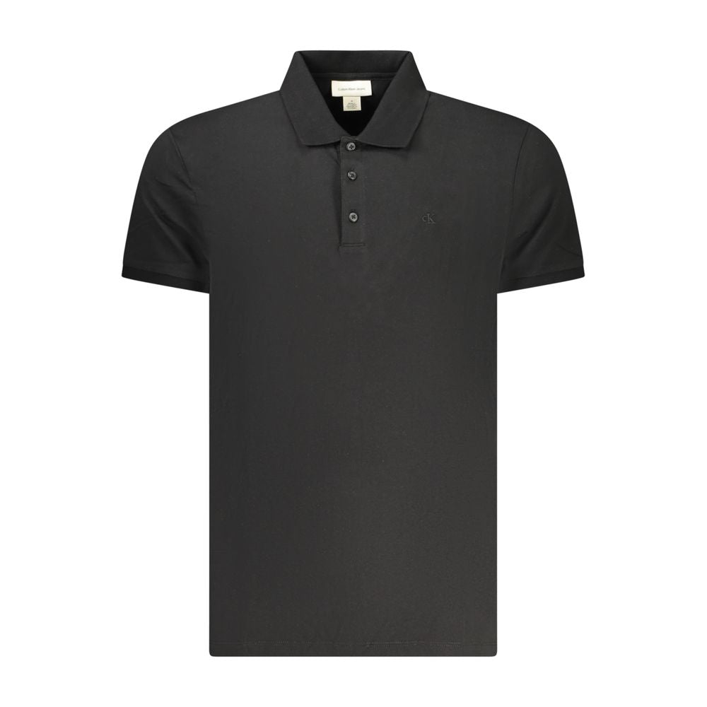 Calvin Klein Black Cotton Men Polo Shirt