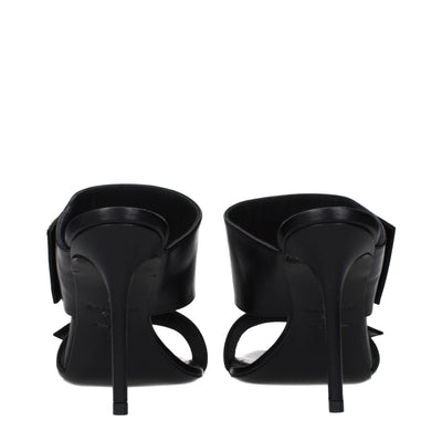 Balmain Black Leather Stiletto Heel Sandals