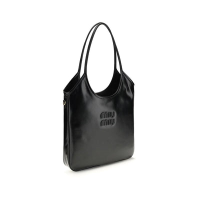 Miu Miu Black Calf Leather Bos Taurus Shoulder Bag