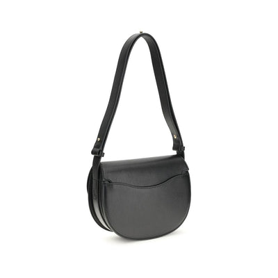Burberry Black Calf Leather Bos Taurus Shoulder Bag