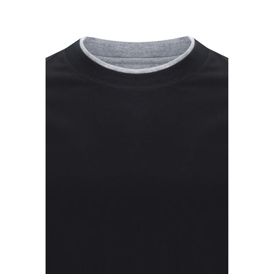 Brunello Cucinelli Black Cotton T-Shirt