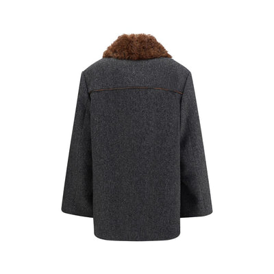 Prada Gray Fleece Wool Coat