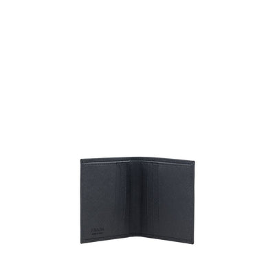 Prada Black Calf Leather Bos Taurus Wallet