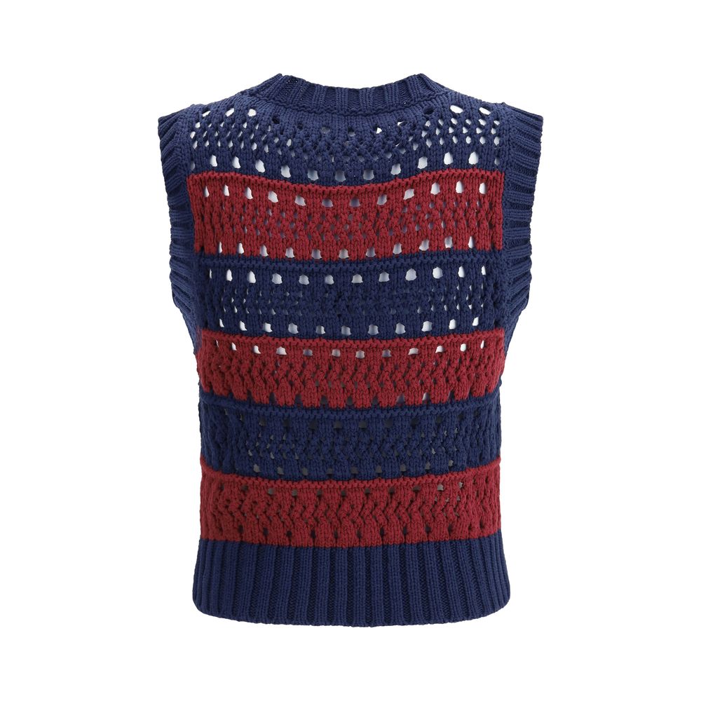 Ganni Blue Recycled Cotton Sweatshirt