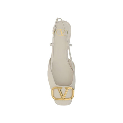 Valentino Garavani White Calfskin Ballet Flats