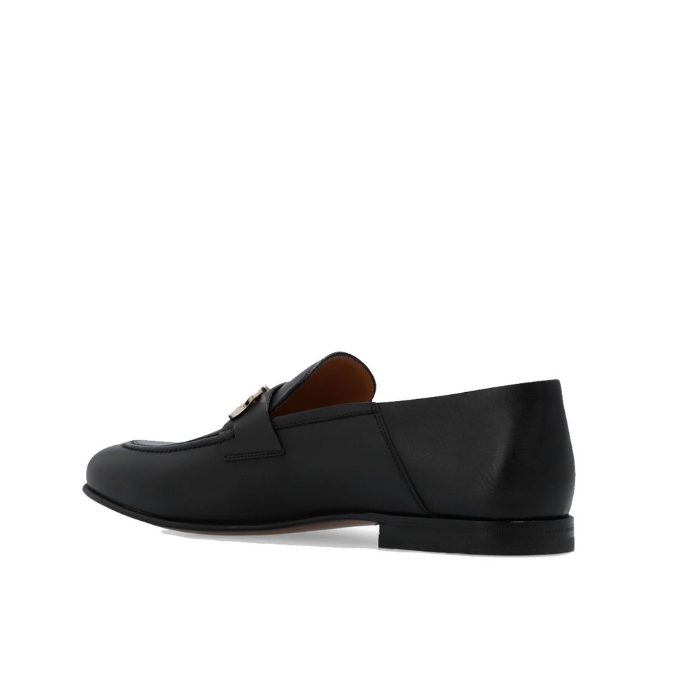 Salvatore Ferragamo Black Calfskin Slip-On Loafers