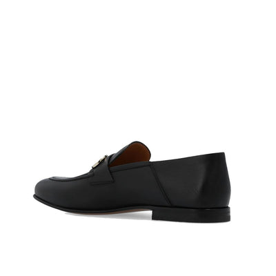 Salvatore Ferragamo Black Calfskin Slip-On Loafers