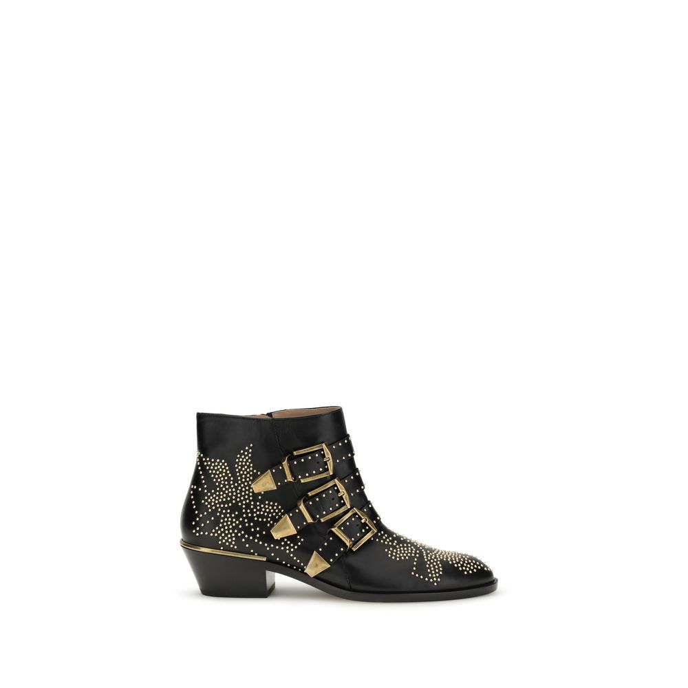 Chloé Black Calf Leather Bos Taurus Lace-Up Boots - BrandFit 88