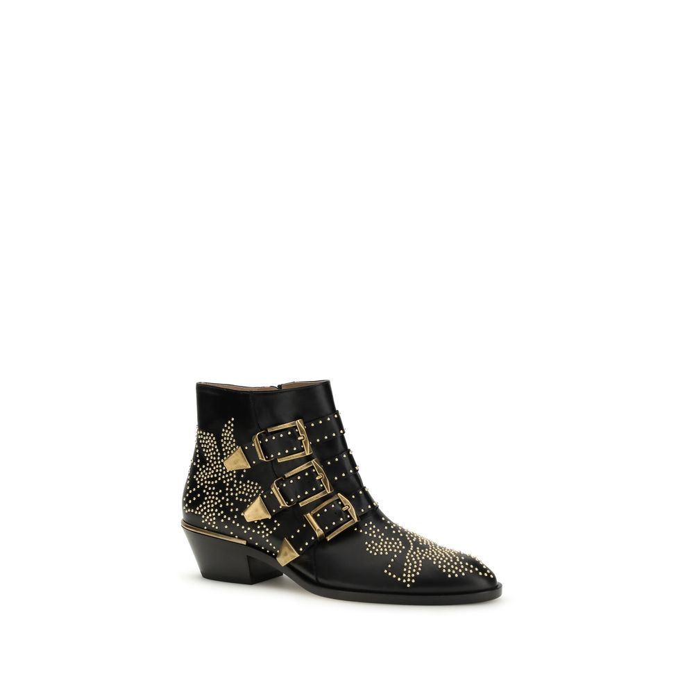 Chloé Black Calf Leather Bos Taurus Lace-Up Boots - BrandFit 88