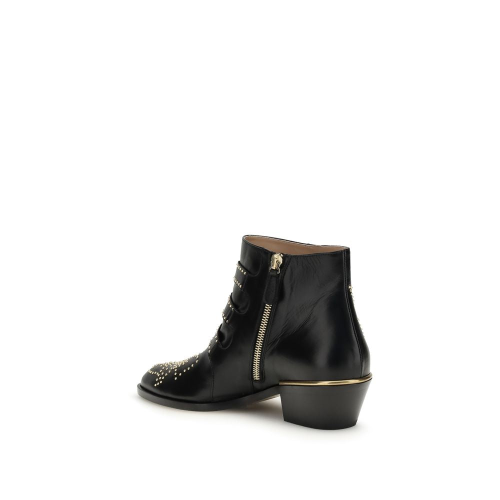 Chloé Black Calf Leather Bos Taurus Lace-Up Boots - BrandFit 88
