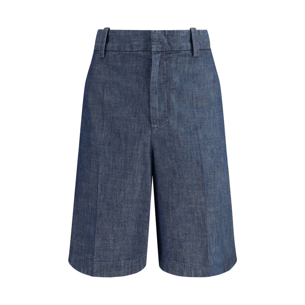 Jil Sander Blue Cotton Bermuda Shorts