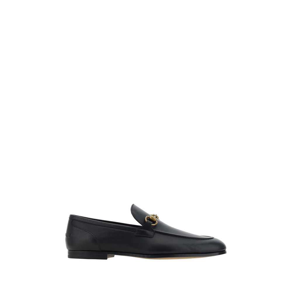 Gucci Black Calf Leather Bos Taurus Slip-On Loafers
