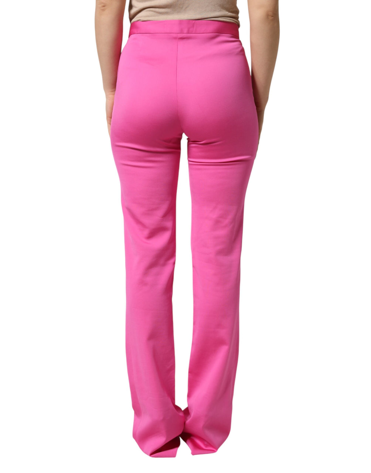 Versace Pink Viscose High Waist Straight Casual Trouser Pants - BrandFit 88