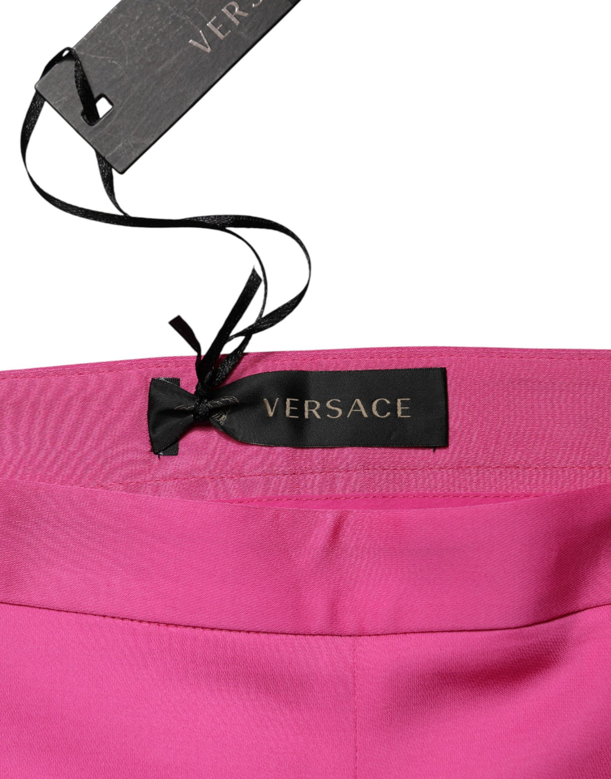 Versace Pink Viscose High Waist Straight Casual Trouser Pants - BrandFit 88