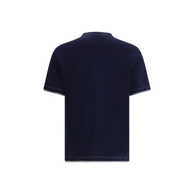Brunello Cucinelli Blue Cotton T-Shirt