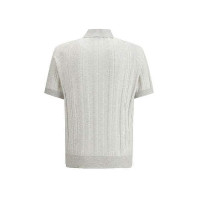 Brunello Cucinelli Gray Cotton Polo Shirt