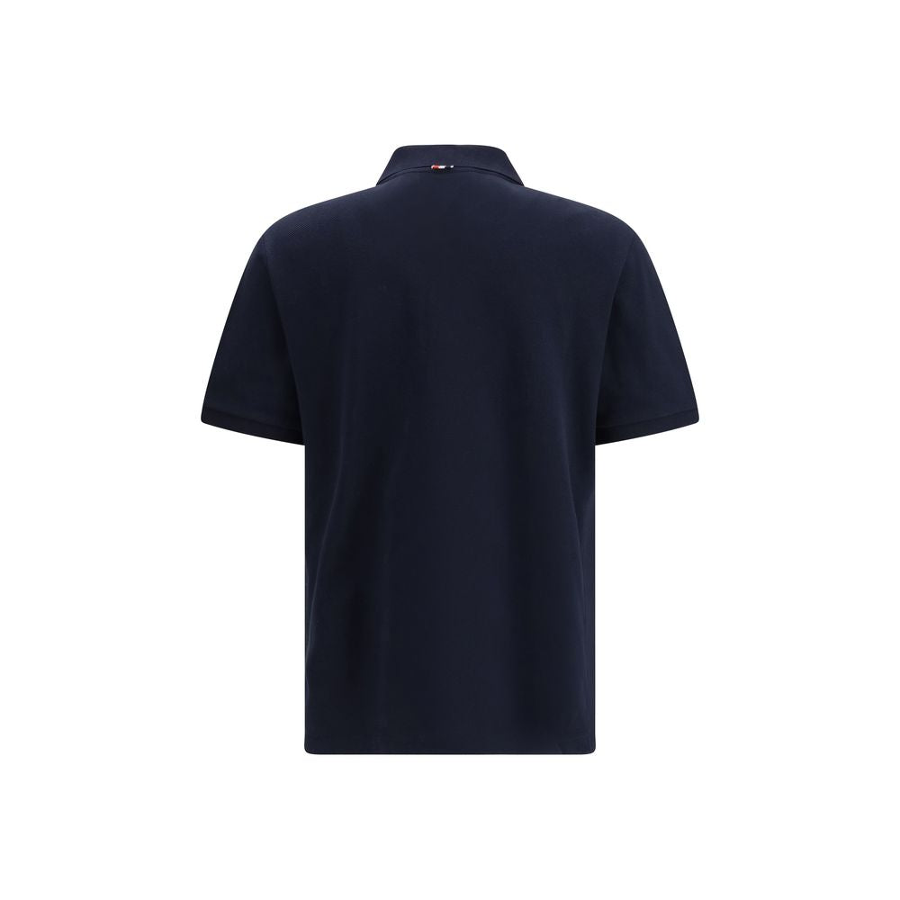 Thom Browne Blue Cotton Polo Shirt