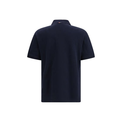 Thom Browne Blue Cotton Polo Shirt