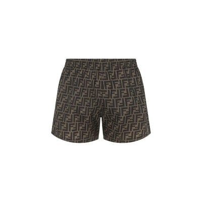 Fendi Brown Polyester Swim Shorts