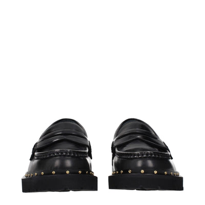 Golden Goose Black Leather Slip-On Loafers