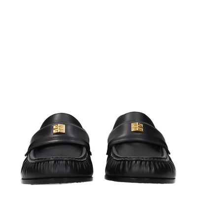 Givenchy Black Leather Slip-On Loafers