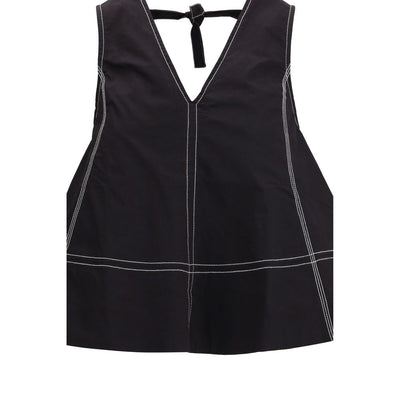 Ganni Black Elastane Top