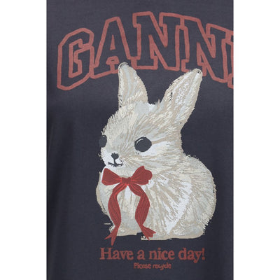 Ganni Black Cotton T-Shirt