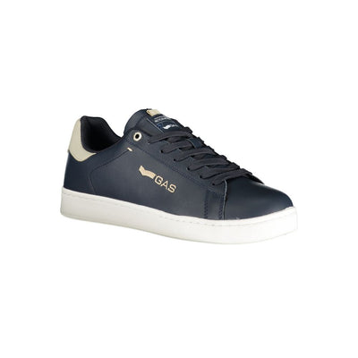 Gas Blue Polyurethane Men Sneaker