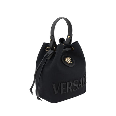 Versace Black Fabric Backet Bag