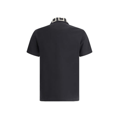 Versace Black Cotton Polo Shirt