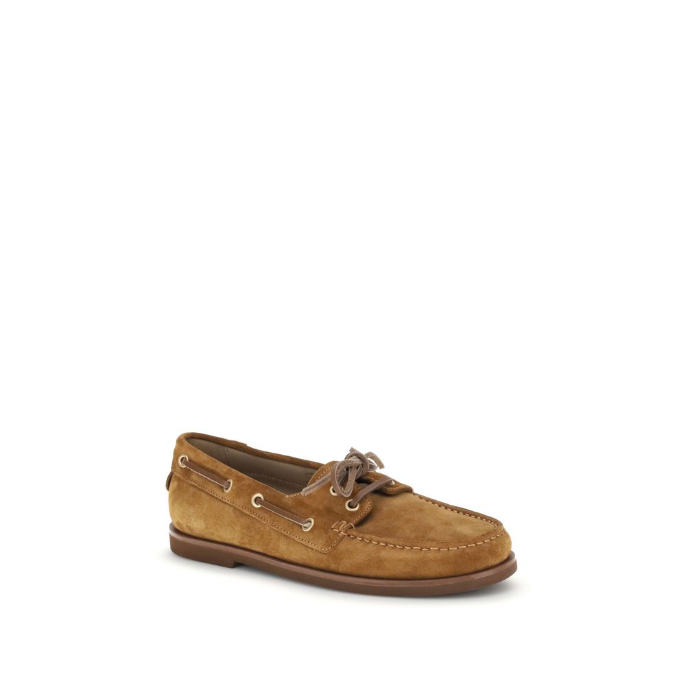 Gianvito Rossi Brown Calf Leather Bos Taurus Slip-On Loafers