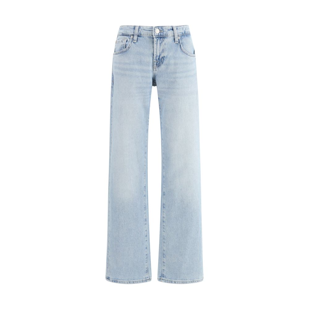 7FOR Blue Cotton Straight-Leg Jeans