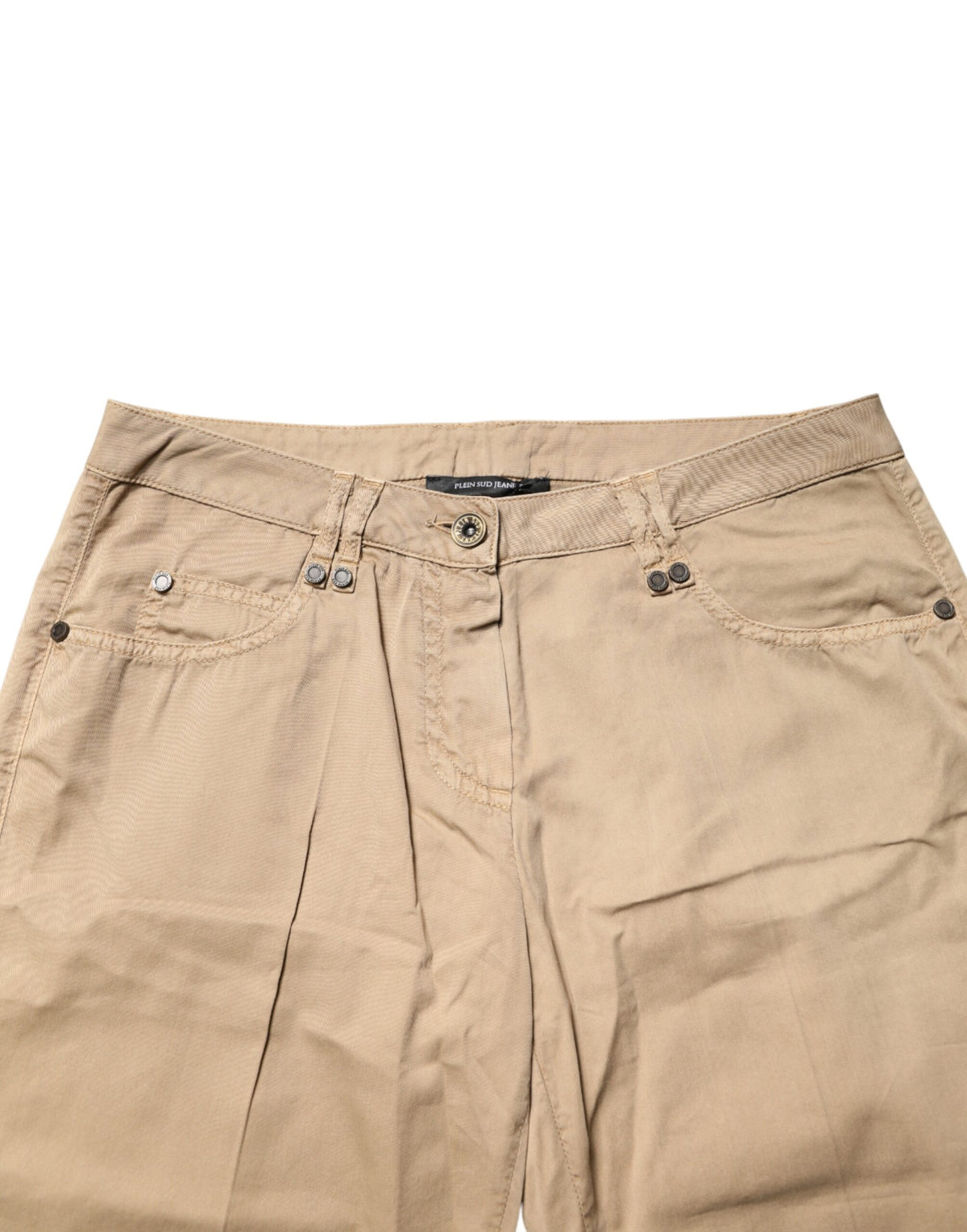 PLEIN SUD Beige Straight Cotton Stretch Chino Pants - BrandFit 88
