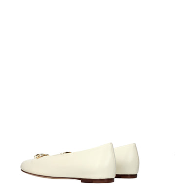 Valentino Garavani Beige Leather Ballet Flats