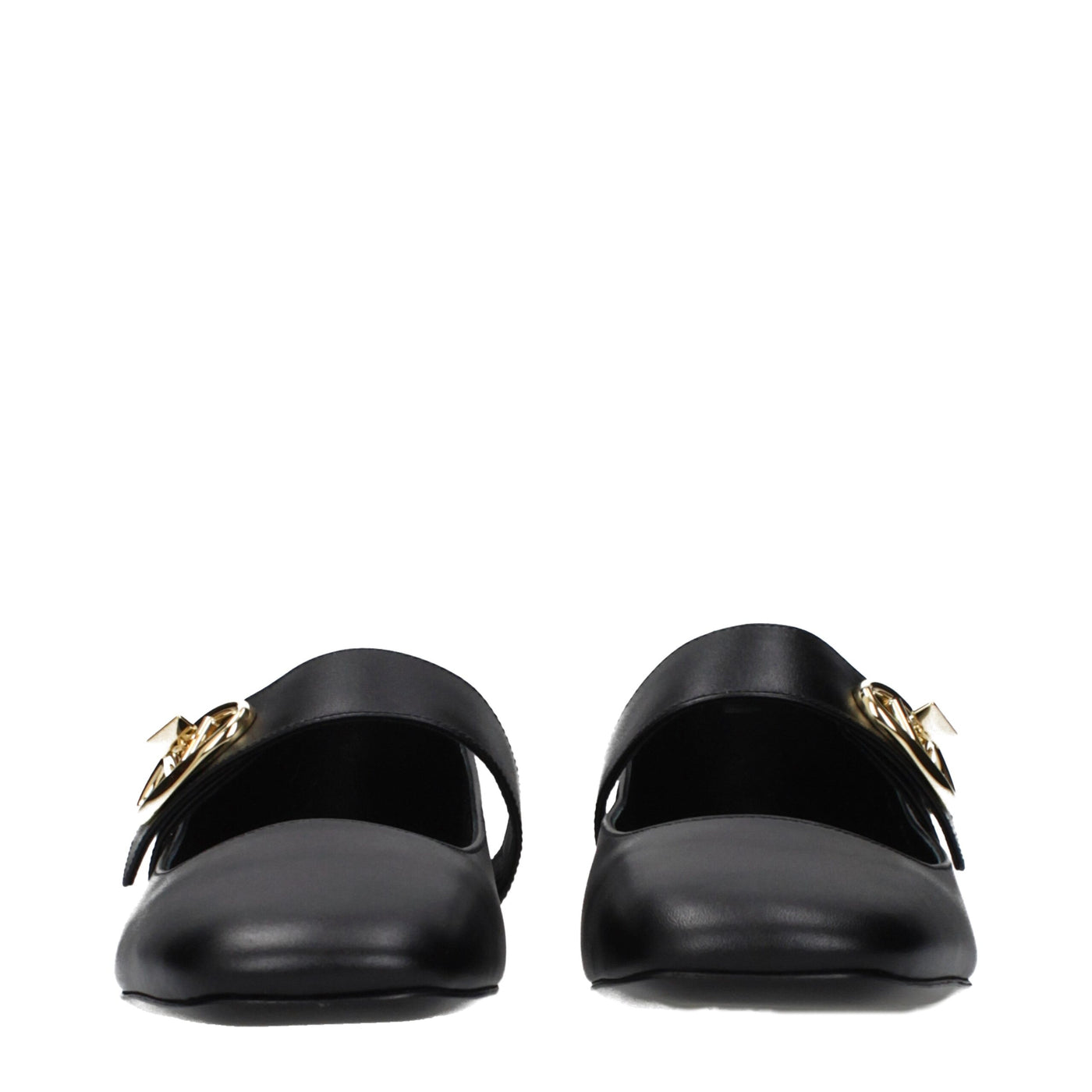 Valentino Garavani Black Leather Ballet Flats